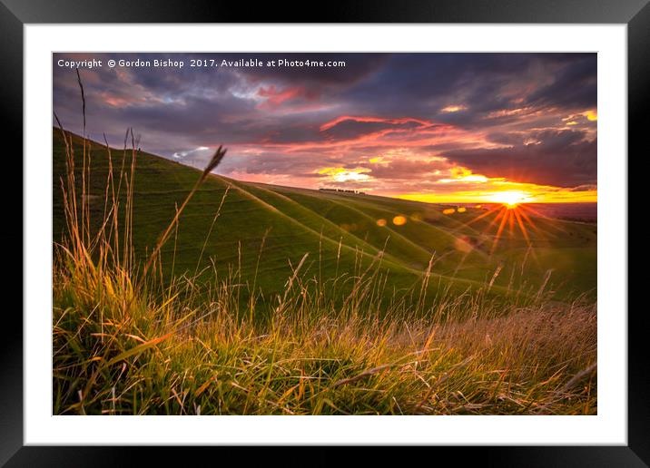 Sun set over the Horse Framed Mounted Print by Gordon Bishop