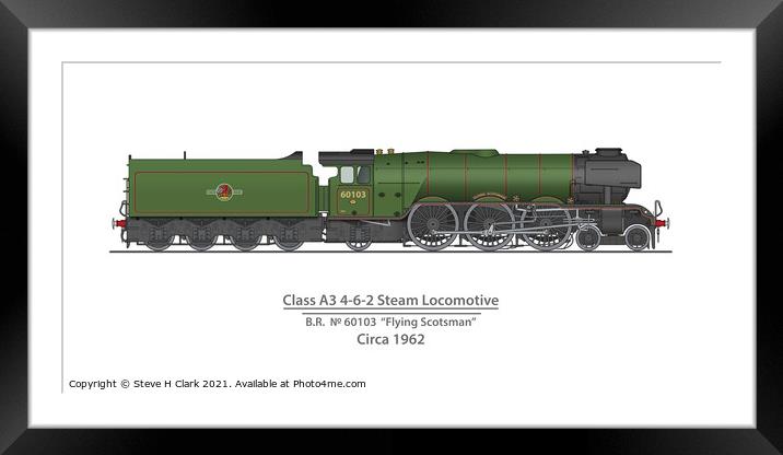 Flying Scotsman Circa 1962 Framed Mounted Print by Steve H Clark