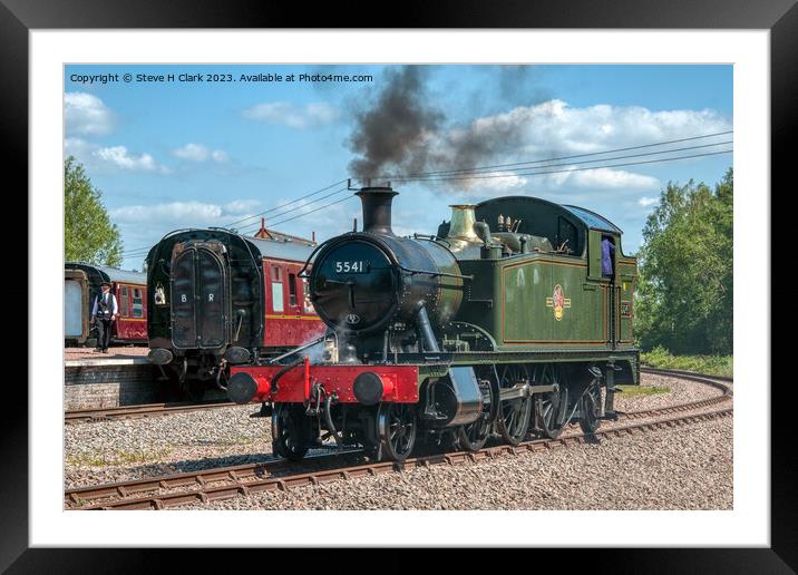 Praire locomotive 5541 at lydney junction Framed Mounted Print by Steve H Clark