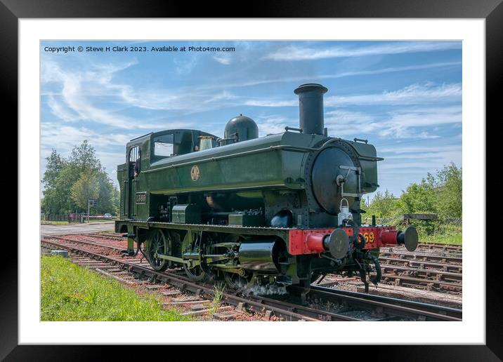GWR Pannier Locomotive 1369 at Lydney Junction Framed Mounted Print by Steve H Clark