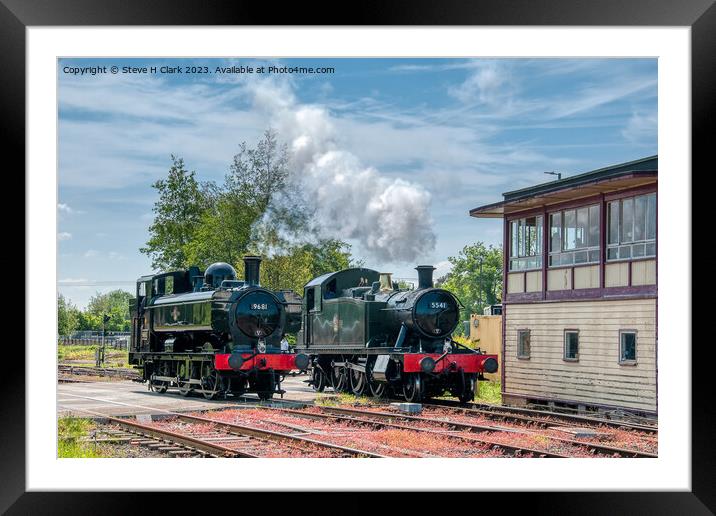 Prairie and Pannier Locomotive at Lydney Junction Framed Mounted Print by Steve H Clark