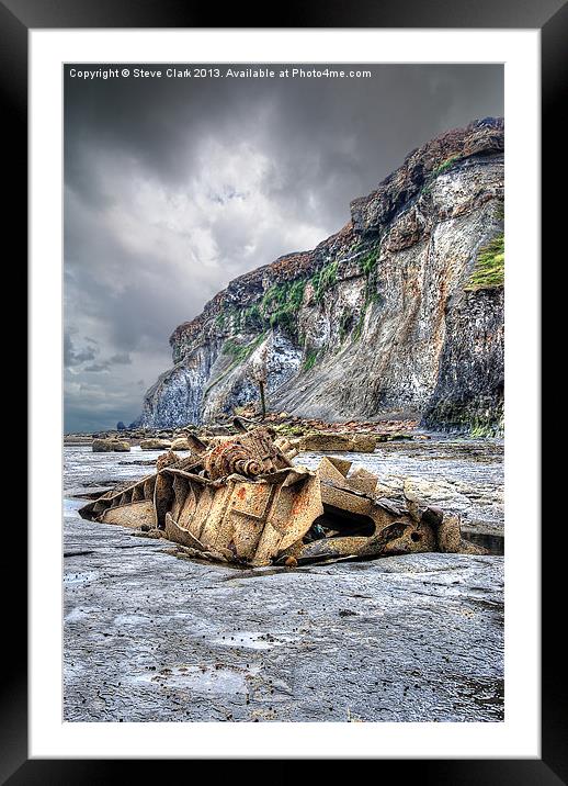 Saltwick Bay Shipwreck Framed Mounted Print by Steve H Clark