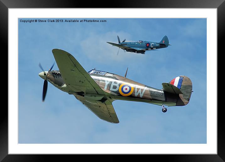 Hurricane and Spitfire Framed Mounted Print by Steve H Clark