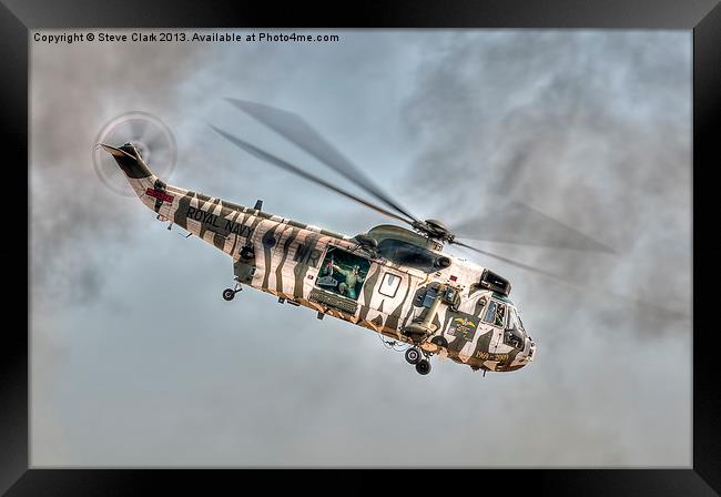 Sea King in Arctic Camouflage Framed Print by Steve H Clark