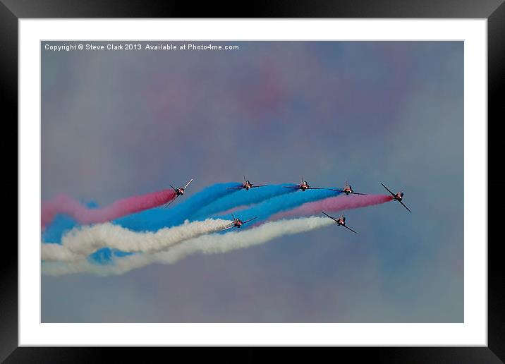 Red Arrows Paint the Sky Framed Mounted Print by Steve H Clark