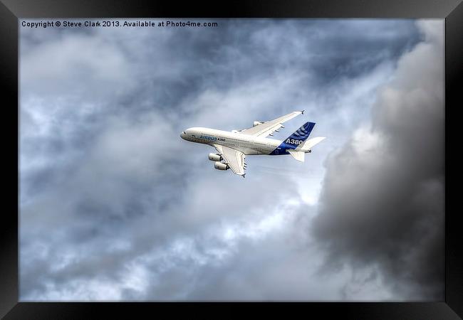 Airbus A380 - Own the Sky Framed Print by Steve H Clark
