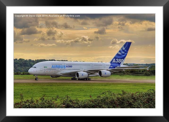  Airbus A380 - Evening Taxi Framed Mounted Print by Steve H Clark