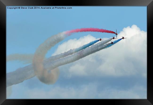  Red Arrows - Twister Framed Print by Steve H Clark