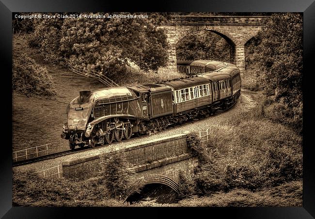  Sir Nigel Gresley Locomotive - Sepia Framed Print by Steve H Clark