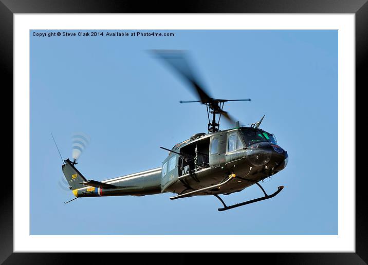 Bell UH-1 Iroquois Helicopter - (Huey) Framed Mounted Print by Steve H Clark