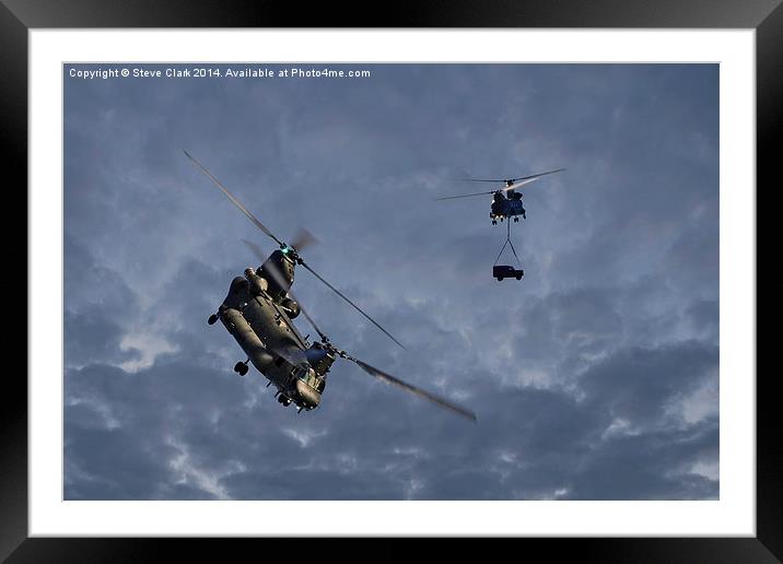  Chinooks - Evening Lift Framed Mounted Print by Steve H Clark