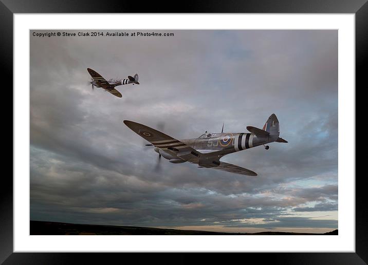  126 Squadron Spitfires Framed Mounted Print by Steve H Clark