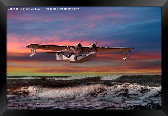  Consolidated PBY-5A at Sunset (US Navy Version) Framed Print by Steve H Clark