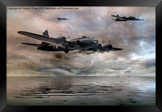 B-17 Flying Fortress - Almost Home Framed Print by Steve H Clark
