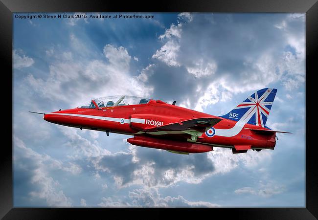  Hawk T1A Red Arrows - 50 Display Season Colours Framed Print by Steve H Clark