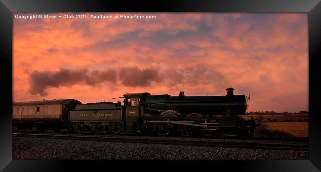  GWR Rood Ashton Hall - Evening Glow Framed Print by Steve H Clark