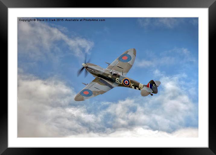 Spitfire LF IX 126 Squadron Framed Mounted Print by Steve H Clark