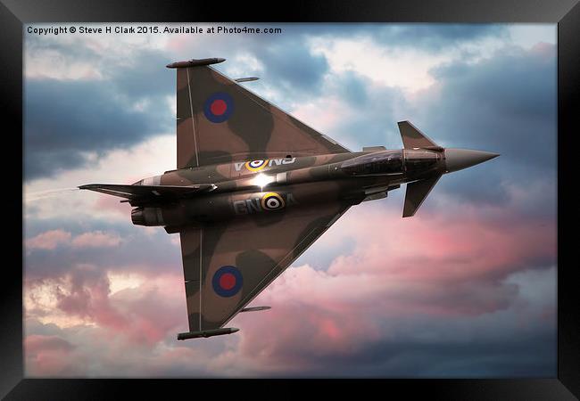Battle of Britain Typhoon at Sunset Framed Print by Steve H Clark