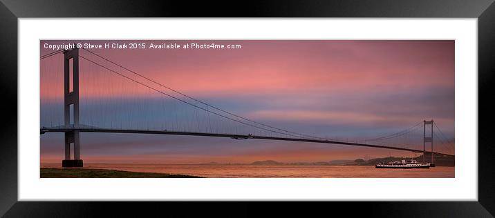 MV Balmoral Passing the Severn Bridge at Sunrise Framed Mounted Print by Steve H Clark