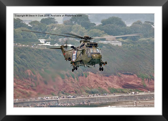 Sea King over Dawlish Framed Mounted Print by Steve H Clark