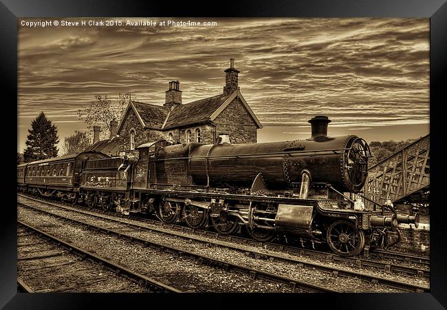 Great Western Railway Engine 2857 - Sepia Version Framed Print by Steve H Clark