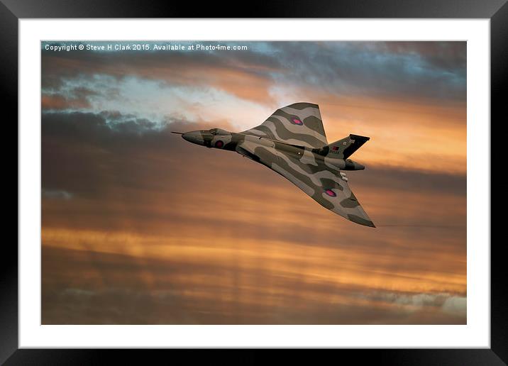  Avro Vulcan XH558 At Sunset Framed Mounted Print by Steve H Clark