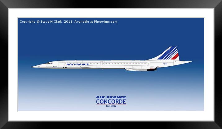 Air France Concorde Framed Mounted Print by Steve H Clark