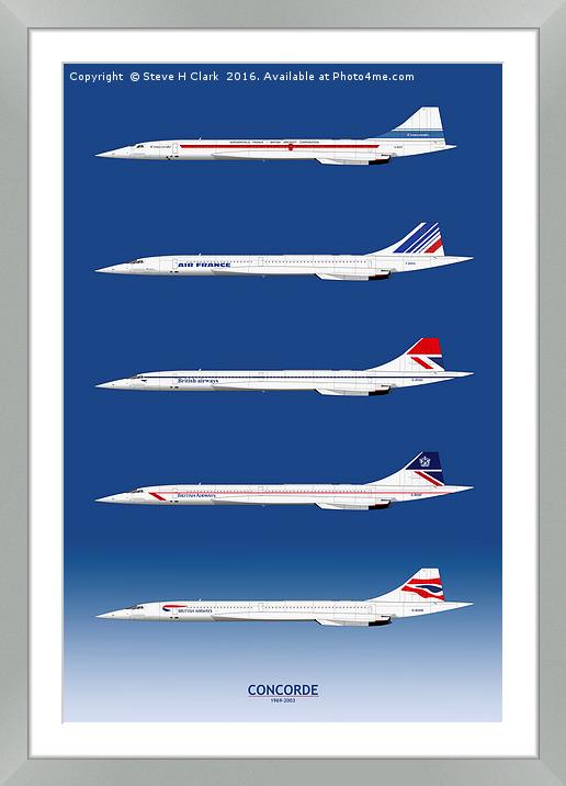 Concorde 1969 to 2003 Framed Mounted Print by Steve H Clark