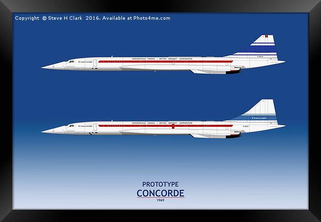 Prototype Concordes Framed Print by Steve H Clark