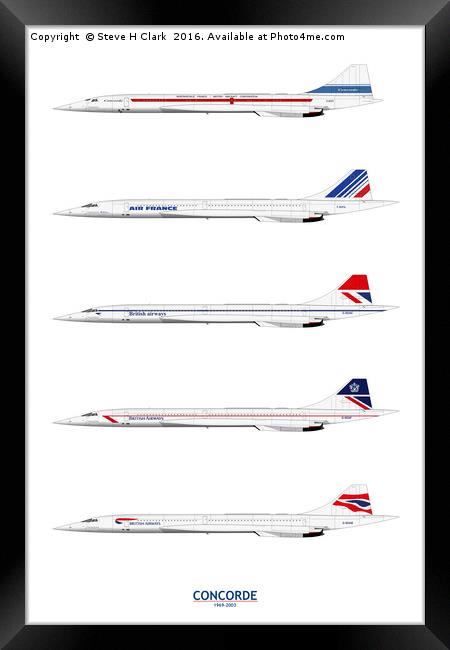 Concorde 1969-2003 Framed Print by Steve H Clark