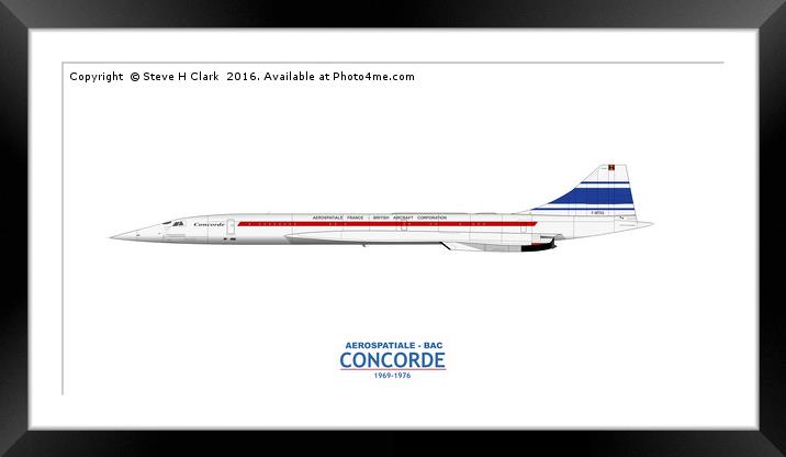 Prototype Concorde 001 F-WTSS Framed Mounted Print by Steve H Clark