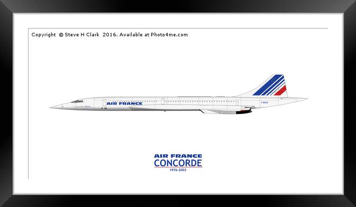 Air France Concorde Framed Mounted Print by Steve H Clark