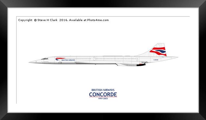 British Airways Concorde 1997-2003 Framed Mounted Print by Steve H Clark