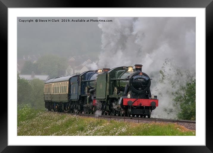Foremarke Hall and King Edward II Double Header Framed Mounted Print by Steve H Clark