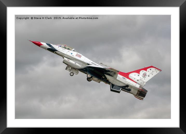 USAF Thunderbird Takeoff  Framed Mounted Print by Steve H Clark