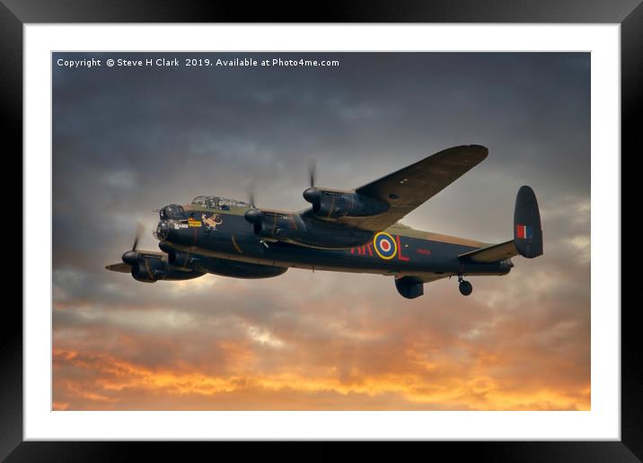 Avro Lancaster Framed Mounted Print by Steve H Clark