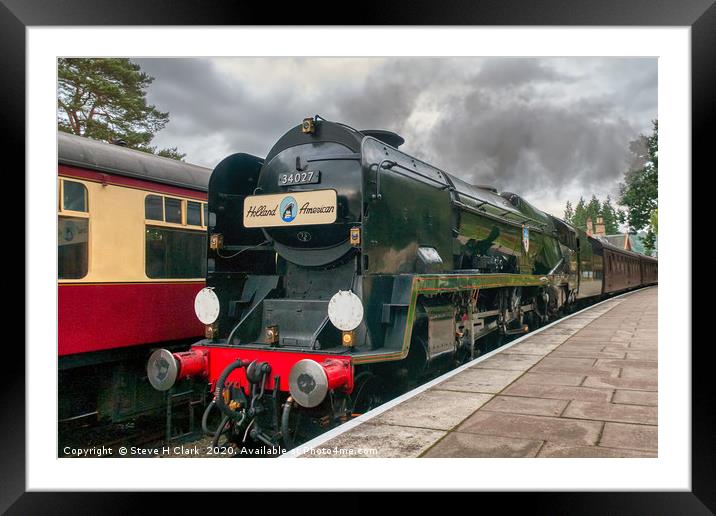 The Boat Train - 34027 Taw Valley Framed Mounted Print by Steve H Clark