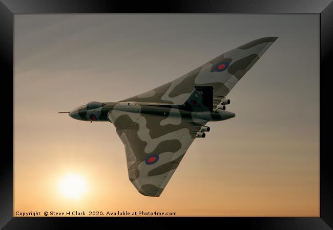 Avro Vulcan Sunset Framed Print by Steve H Clark