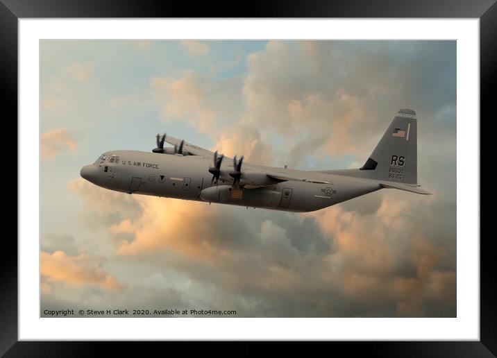 USAF C-130J-30 Hercules Framed Mounted Print by Steve H Clark