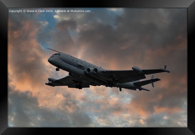 Nimrod MRA4 Sunset Framed Print by Steve H Clark