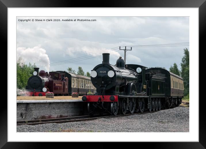 LSWR T9 Class and Metropolitain 1 Framed Mounted Print by Steve H Clark