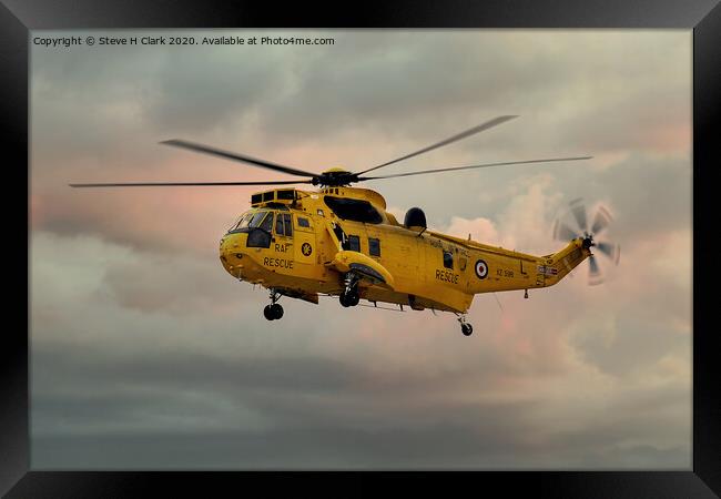 RAF Search and Rescue Sea King Framed Print by Steve H Clark