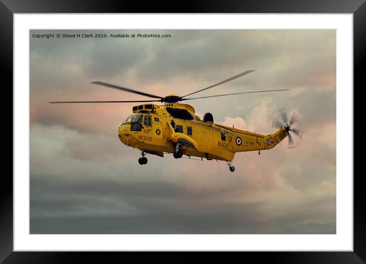 RAF Search and Rescue Sea King Framed Mounted Print by Steve H Clark