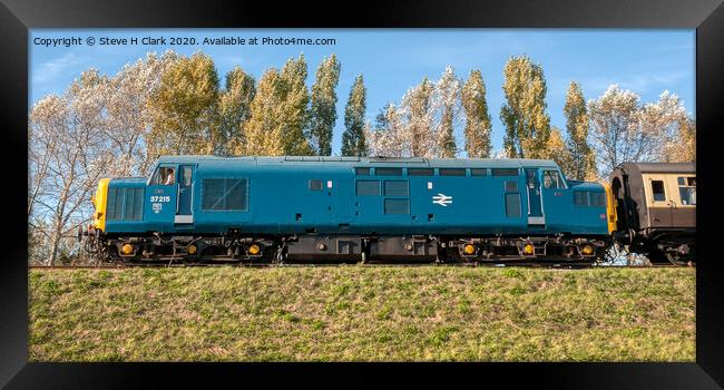 British Railways Class 37 Number 37215 Framed Print by Steve H Clark