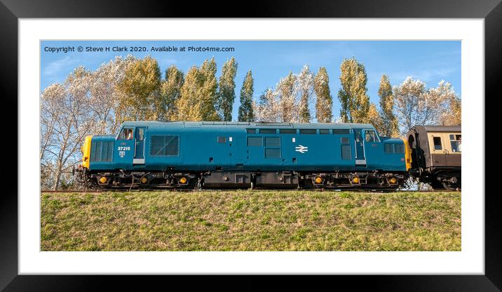 British Railways Class 37 Number 37215 Framed Mounted Print by Steve H Clark