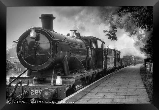 GWR Goods Train - Black and White Framed Print by Steve H Clark