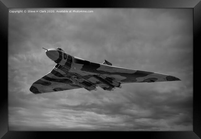 Vulcan Bomber - Black and White Framed Print by Steve H Clark