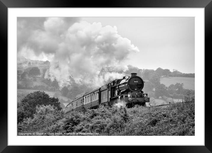 King of the Curve - Black and White Framed Mounted Print by Steve H Clark
