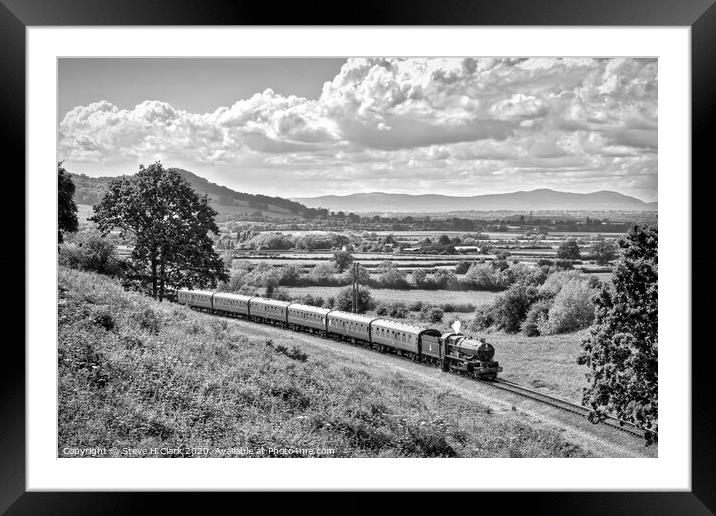 King Edward II and the Malverns - Black and White Framed Mounted Print by Steve H Clark