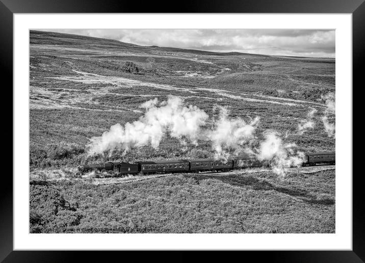 King Edward II On The Moors - Black and White Framed Mounted Print by Steve H Clark